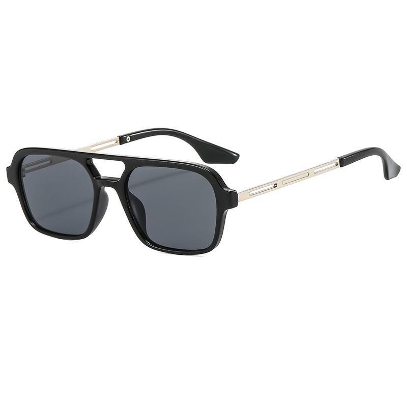 Retro Square Sunglasses Men Women Unisex Fashion Double Beam Trendy European American Style UV Protection