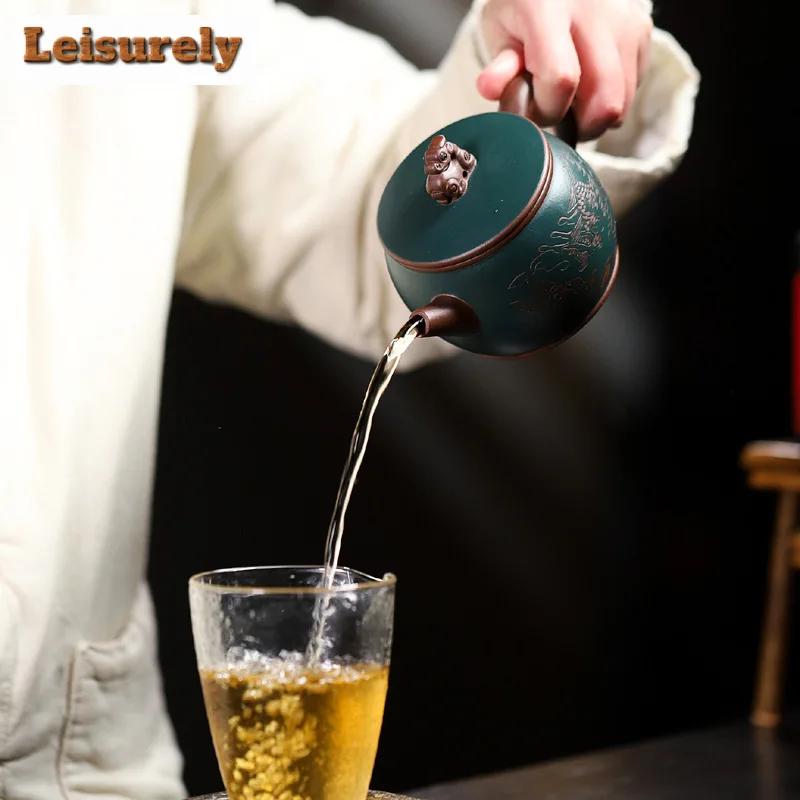 280 ml Yixing Surowa Ruda Fioletowa Gliniana Czajniczek Słynny Ręcznie Robiony Czajnik Dargon Piękny Czajnik Do Zaparzania Herbaty Chiński Zestaw Do Herbaty Zisha Kung Fu
