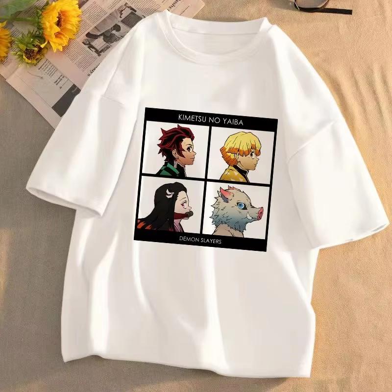 Pure cotton Kimi no Taishō summer new design anime print loose and casual childrens family style shortsleeved shirt