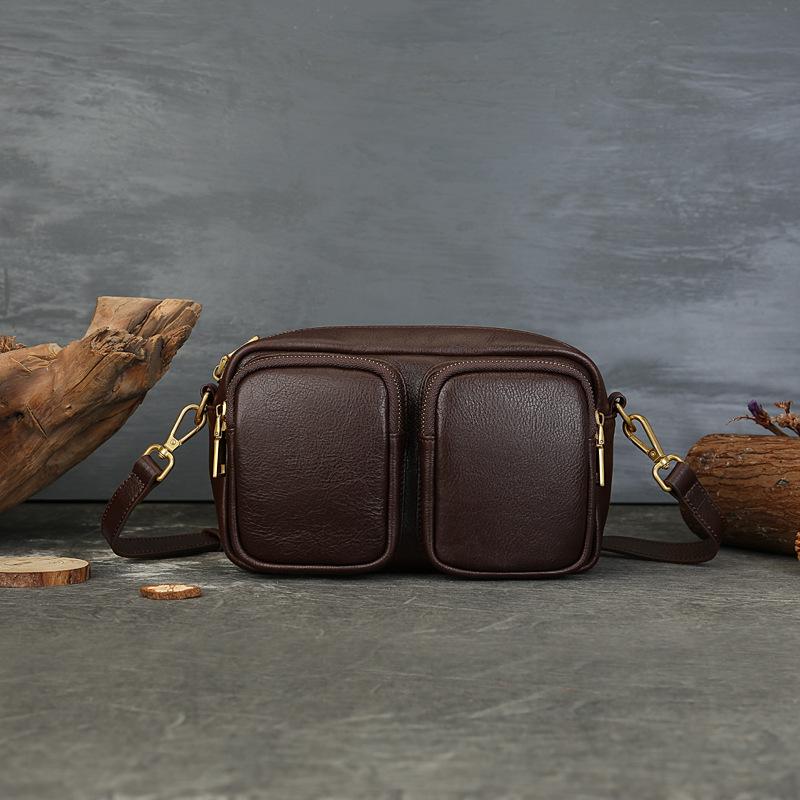 

Johnature Genuine Leather Women s Bag Soft Cowhide Large Capacity Solid Color Multi Compartment Shoulder Crossbody Bag кофейный