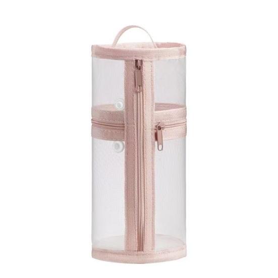 Pencil Case Large Capacity Transparent Mesh Pencil Bag Multifunctional Student Stationery Storage Organizer Cosmetic Bag for School Office Travel