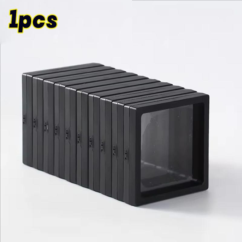 

1/50pcs 2026 3D Floating Frame Display Stand Transparent PE Floating Display Case Jewelry Storage Box Suspension Frame Packaging 7x7cm