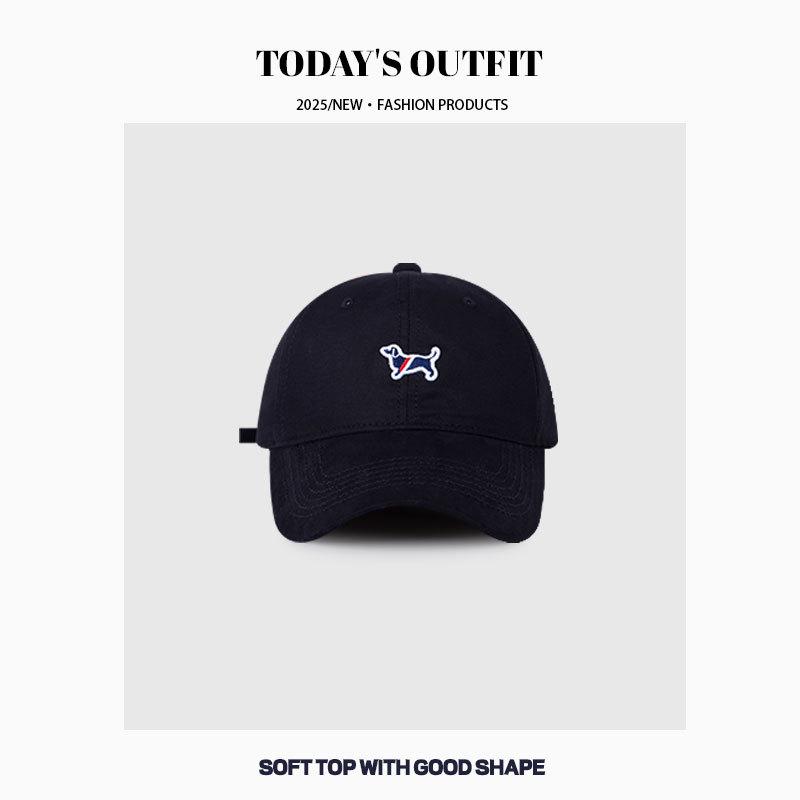 

Кепка бейсболка в корейском стиле с милым мультяшным псом для мужчин и женщин, мягкий верх и стильные мордочки, маленькая кепка-утка, шляпа для защиты от солнца Adjustable