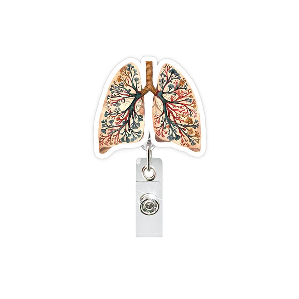 Creative Lung Organs Badge Reels Retractable Badge Holder Retractable Keychain Badge Reel Id Badge Holder Clip Key Ring