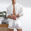 Long-sleeved Shirt Casual Shorts Fashion Men's Suits Men's Clothes with Sets of Summer Suits Sportswear