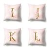 Polyester Pillowcase Home Fantasy Watercolor Print Pillowcase 26 English Letter Cushion Cover