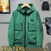 Jaqueta Corta-Vento Masculina Plus Size para Caminhada Primavera e Outono Casaco Grande para Exterior 5XL-12XL