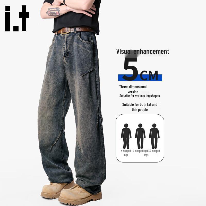 CHOCOOLATEit Men's Vintage Loose Straight Jeans