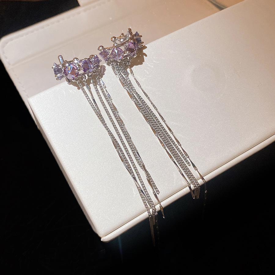Purple Star Ear Cuff with Tassel - No Piercing Required Women s Earring