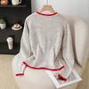 Casual Color-blocking Sweater for Autumn and Winter, Elegant and High-end Knitted Cardigan for Women