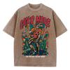 Amerikanisches Retro-T-Shirt Herrenmode Straßenkleidung Gewaschenes Altes Straßenkleidung Skelett Sänger Grafik-T-Shirts