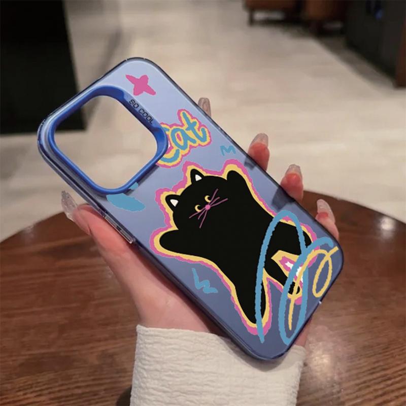 Χαριτωμένη Θήκη Γάτας Για iPhone 16 Samsung A55 A35 A34 S24 FE Xiaomi Redmi Note 13 Pro 14C Huawei Honor 200 Αντικραδασμική Θήκη Τηλεφώνου Αντιχαρακτική Πλήρης Κάλυψη