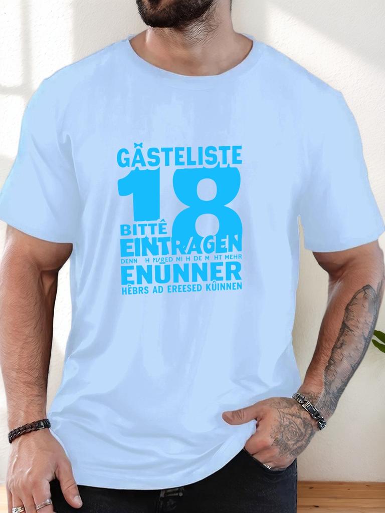 Mens GÄSTELISTE 18 Pattern Cotton Printed TShirt Summer Casual Oversized Round Neck Short Sleeve Comfortable Daily Wear Tee