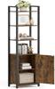 6-Tier Bookcase, Tall Bookshelf with Door, Metal Frame, Adjustable Shelves, 24 X 40 X 159.5 Cm, Living Room Bedroom