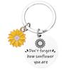 Sunflower Keychain Pendant Metal Stainless Steel Keychain Stainless Steel Keychain for Mothers Day and Fathers Day Backpack Bag Pendant