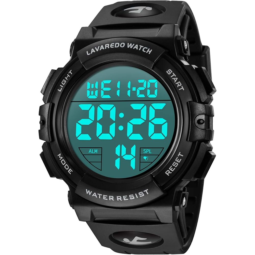 Men s Digital Sports Watch 50m Waterproof Date Day Alarm LED Display Multi-Function Outdoor