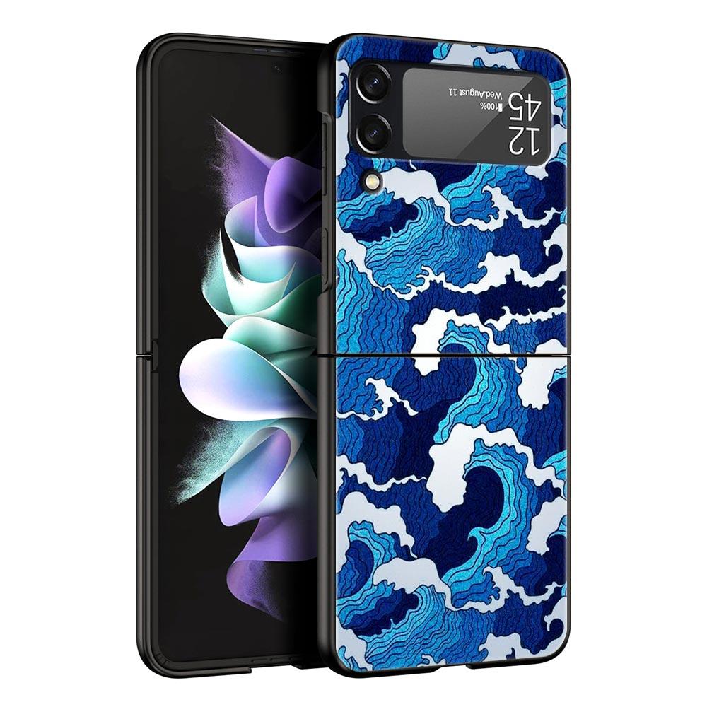 Cartoon Print Phone Case for Samsung Galaxy Z Flip 3 4 5 Folding Mobile Shell For Samsung Z Flip3 Flip4 Flip5 PC Hard Cover