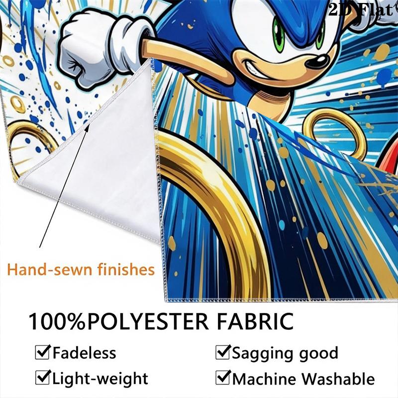 Sonic the Hedgehog Wall Tapestry Aesthetic Wall Hanging Printed Fabric Blanket Decorative Tapestries for Bedroom Living Room Home Decor
