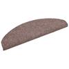 vidaXL Self Adhesive Stair Treads 15 Pcs 65 X 21 X 4 Cm Light Brown Semi Round Large