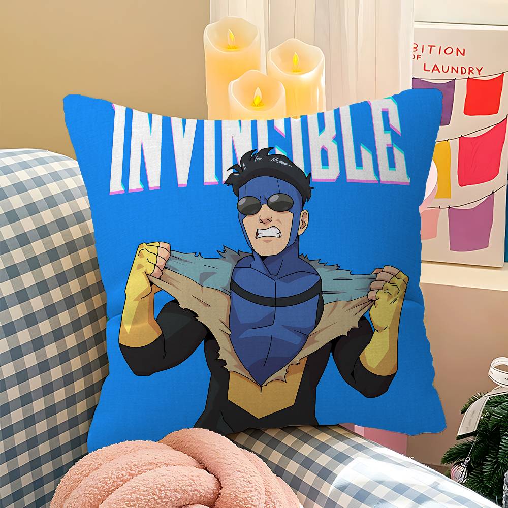 Animation I-Invincible Cushion Cover Car Throw Pillow Case For Sofa Car Christmas Gift 40X40Cm 45X45Cm