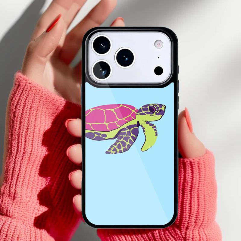 Cute Cartoon Turtle Phone Case for iPhone 17 16 15 14 13 Pro Max Back Cover for 12 11 Pro Coque