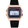 Multicolor LED Steel Belt Electronic Watch with Cold Light