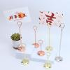 Round Stainless Steel Photo Clip Card Holder for Memo Postcard Paper Picture Table Number Holder Desktop Decoration Party Supply