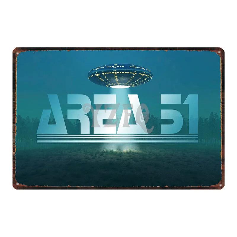 Area 51 Warninng No Trespassing  Retro Metal Sign  Wall kitchen  Home Art Vintage Decor Metal Poster 30X20CM DU-2853