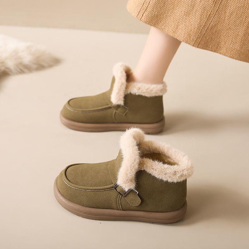 Women's large size soft elastic winter warm cold padded snow boots non-slip wear outdoor leisure sports cotton boots