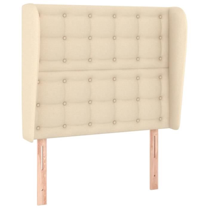 VidaXL Tête de lit avec oreilles Crème 103x23x118-128 cm Tissu3118385