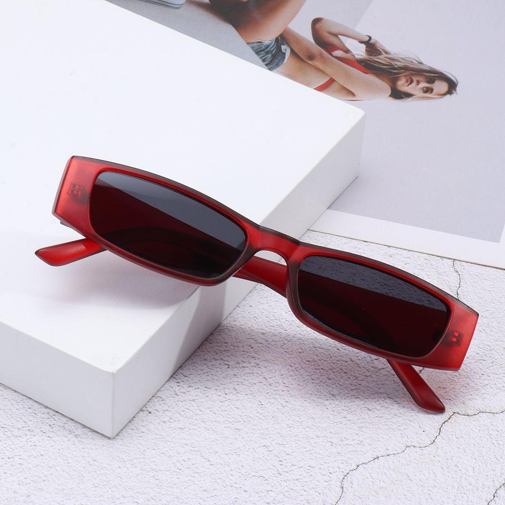 Square UV400 Eyewear Narrow Sunglasses Retro Sun Glasses Small Frame Small Rectangle Sunglasses