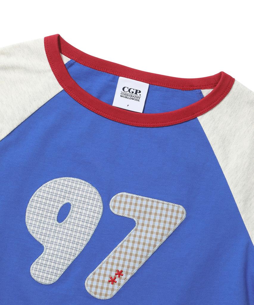 CGP (Women) Raglan Color Block Sleeve T-Shirt - Blue