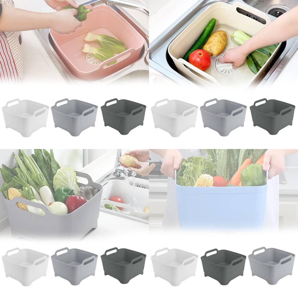 Multi-functional Kitchen Colander Basket For Fruits And Vegetables Portable And Space-saving