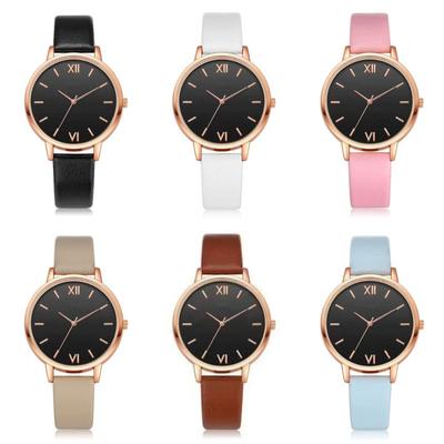 Leather Band Quartz Watch PU Strap Ladies Watch Minimalist Analog Watch  Formal Occasions