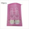 10pcs Ultra-Lightweight Waterproof Transparent Non-Woven Shoe Storage Bags for Travel & Home Organization