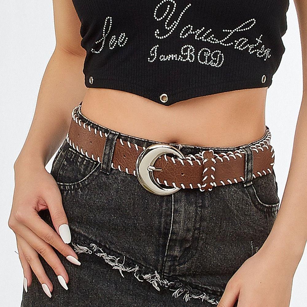 Harajuku Vintage Belt Braided Pope Waist Belt Fashion Wide Belt Daily