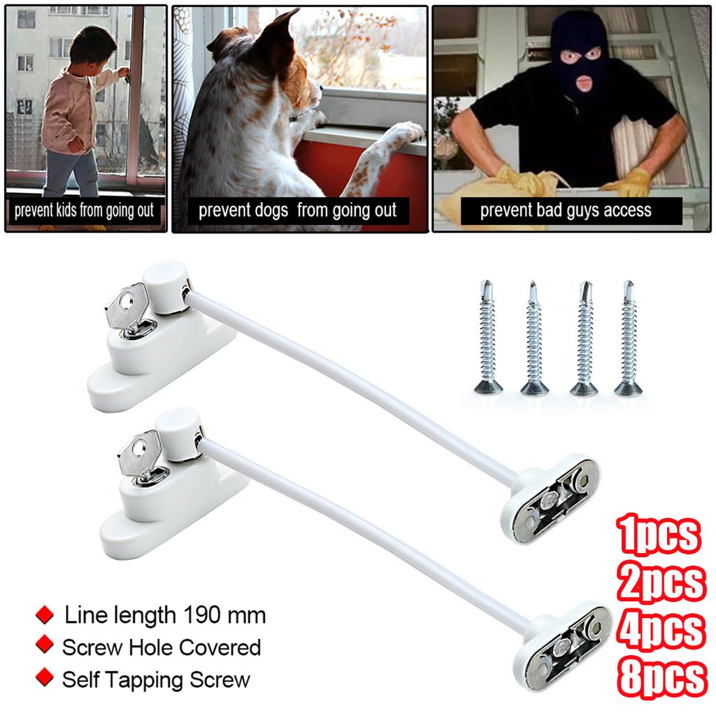 New Kids Window Lock Children Protection Metal Kids Safety Window Stopper Anti-theft Security Locks Window Limiter Cabinet Lock