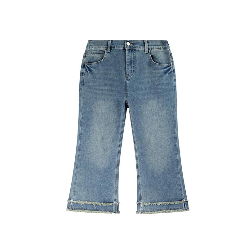 2026 Spring Retro Plus Size Women s Frayed Wide-Leg Jeans YC388 2XL