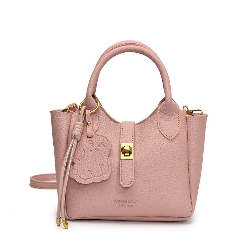 Simple hand bucket bag, new fashionable versatile shoulder bag, high-end trendy messenger bag