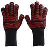 Hitzebeständige und hitzebeständige Grillhandschuhe mit fünf Fingern, wärmeisolierend, mikrowellengeeignet, mit Silikonbeschichtung.