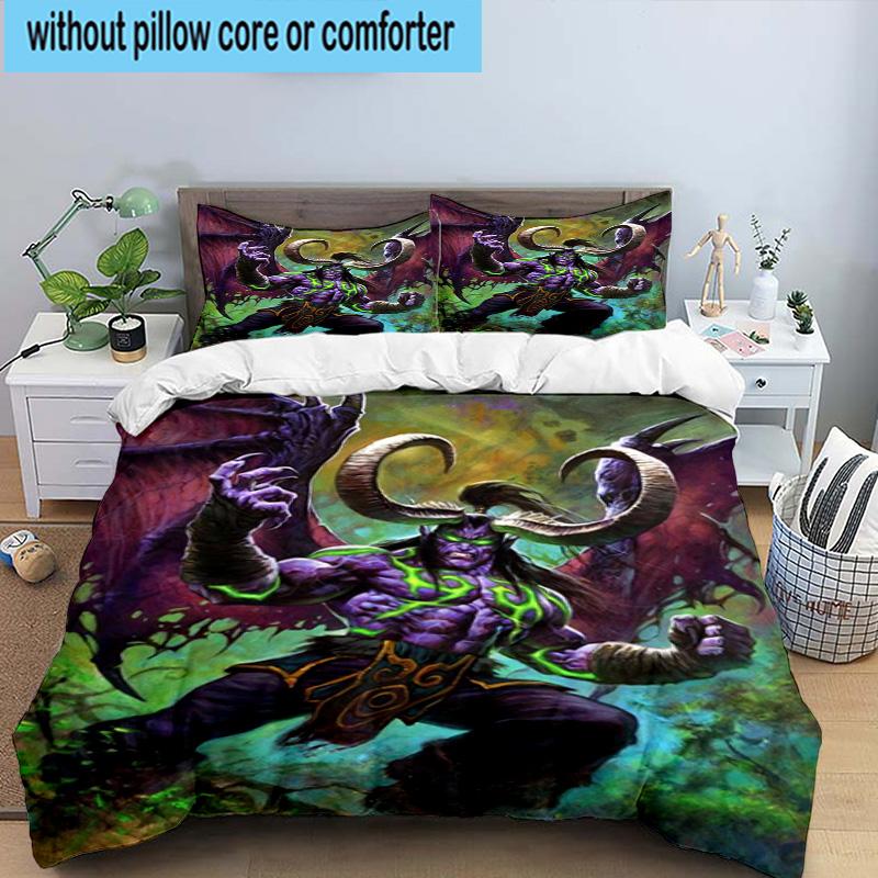 3PCS Warcraft Game 3pcs Bedding,Including 3PCS Duvet Cover And 2pcs Pillowcases Perfect for Christmas,Ideal for Bedroom, Dormitory