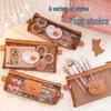 2025 New Japanese Style Little Bear Transparent Pencil Case - Cute, Large Capacity for Students