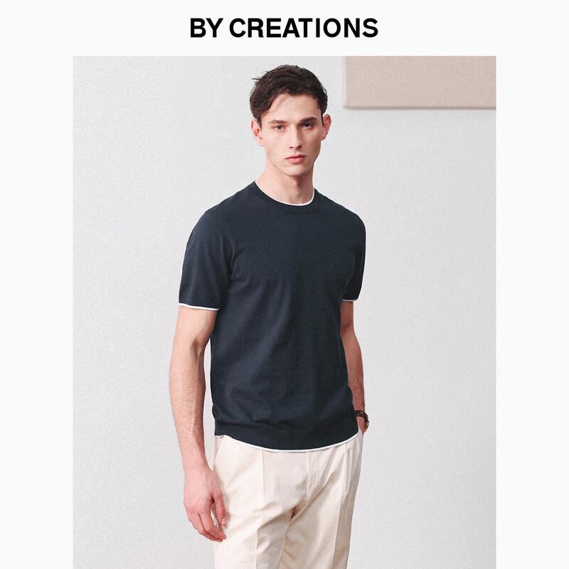 By Creations Men s Color Block Faux Two-Piece T-Shirt L