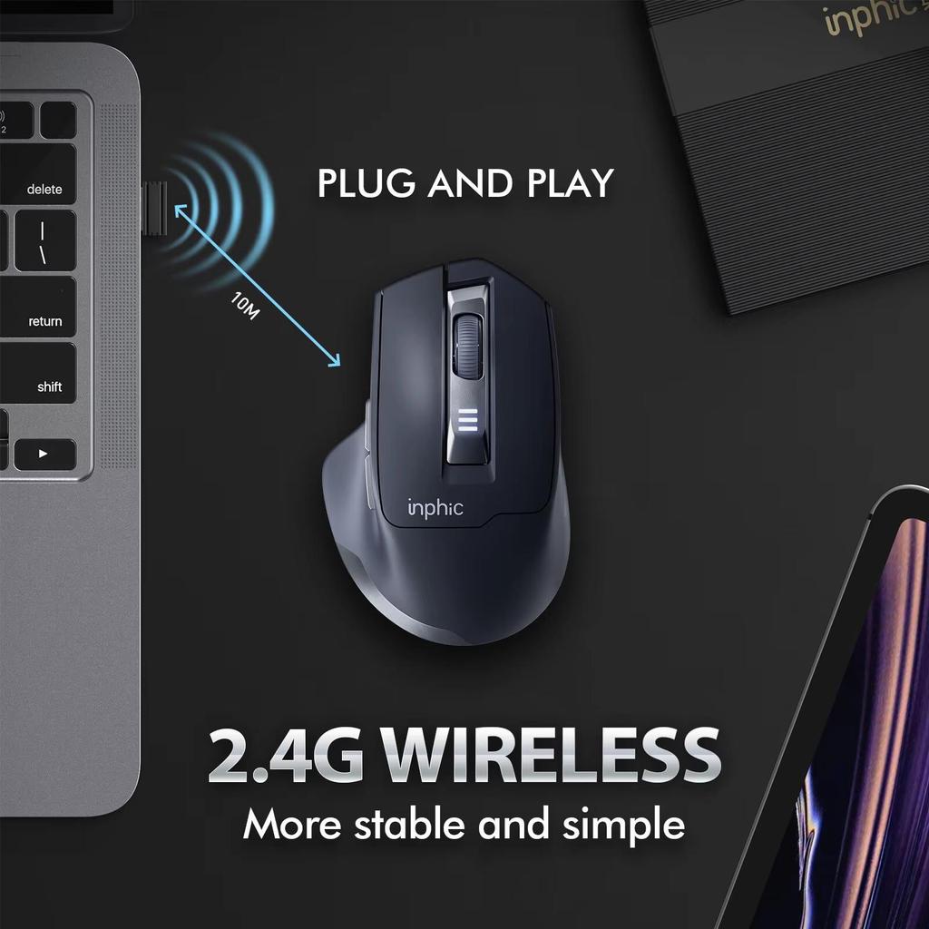 inphic M9 wireless mouse silent typec rechargeable laptop desktop office unlimited