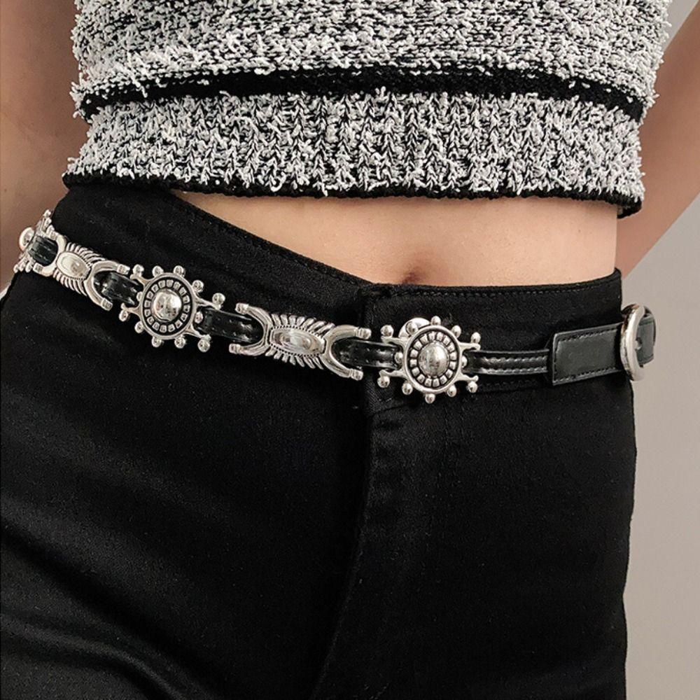 Punk Leather Belt Pin Buckle Chain Belt Trend Waist Strap