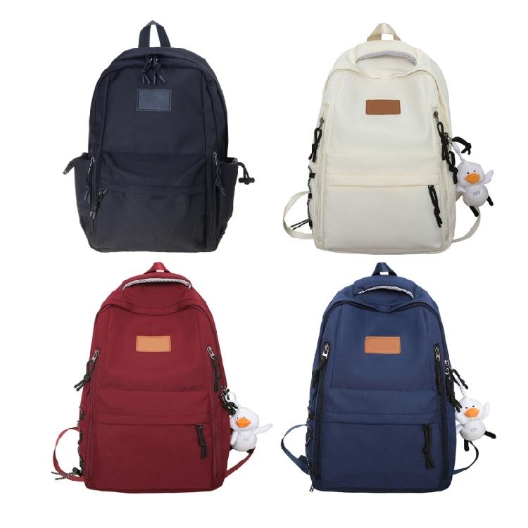 Versatile Student Backpack with Ample Space for Daily School Life Japanese Solid Color Large Capacity Daypack School Bag