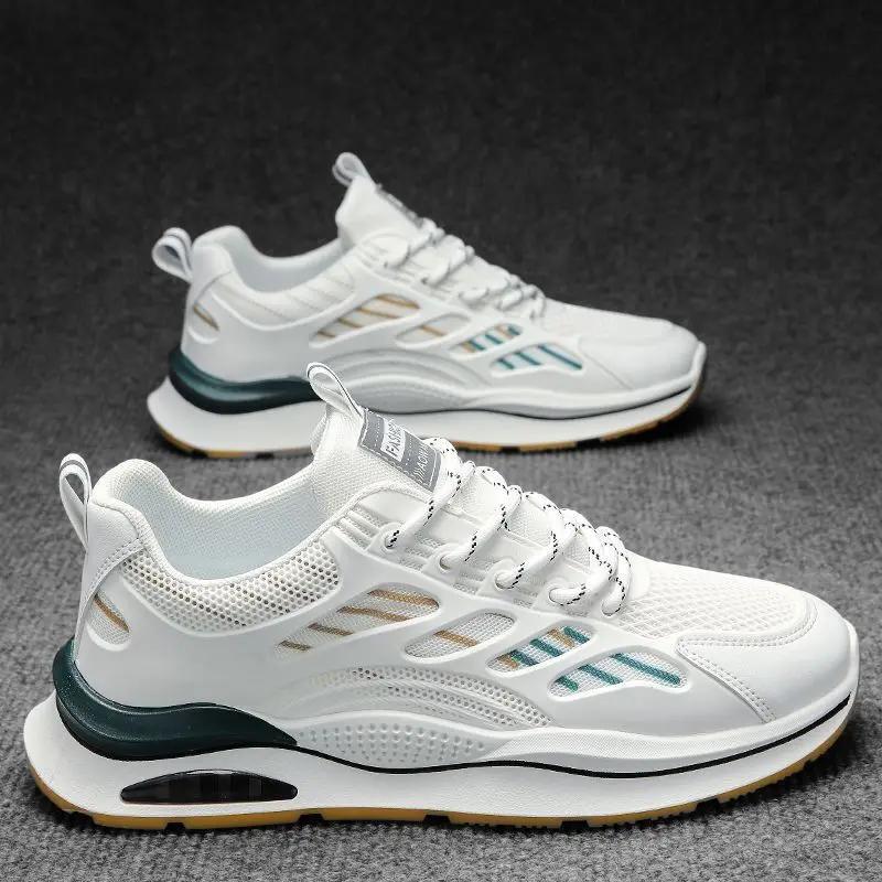 Fashion Trendy Men's Casual Shoes Mesh Breathable Sneakers Lace Up Platform Running Shoe Tennis Training Shoes for Men Zapatillas Hombre
