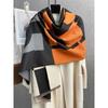 Fashionable Thick Faux Cashmere Plaid Scarf For Winter Warmth
