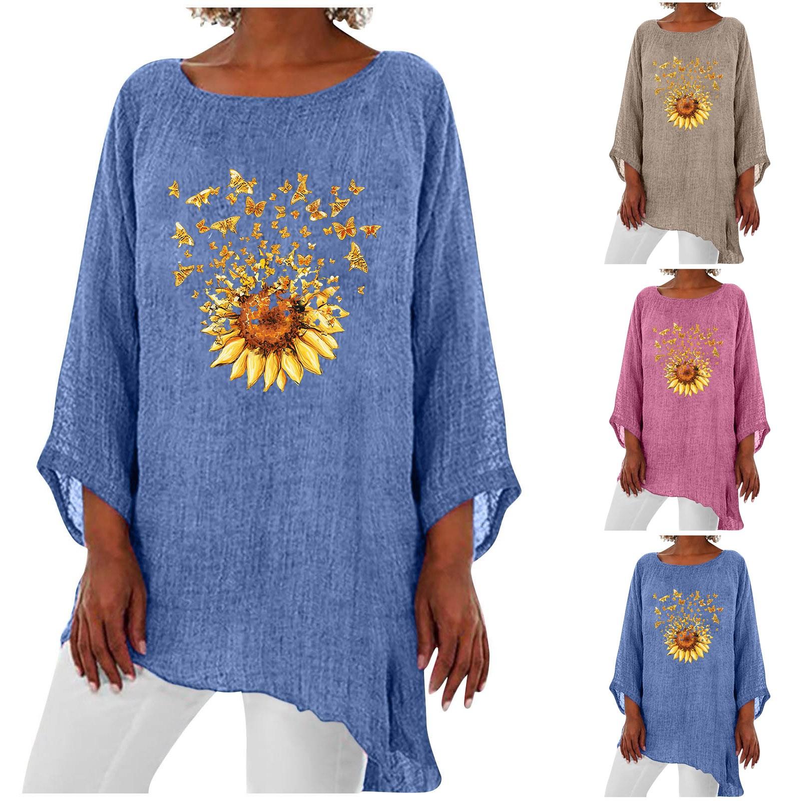 

Модный женский свободный и удобный топ с длинным рукавом с принтом нестандартной формы