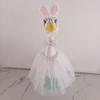 1 Set Porch Goose Bunny Outfit Easter Bunny Goose Costume Rabbit Ear Hat Bow Tie Dress Clothes for 23 Inch High Cement or Goose Lawn Yard Decor